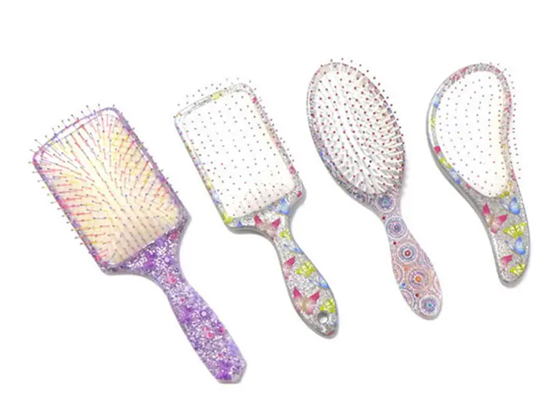 Mini-Soft-Touch-Haarbürste zum Entwirren von Haaren aus Kunststoff