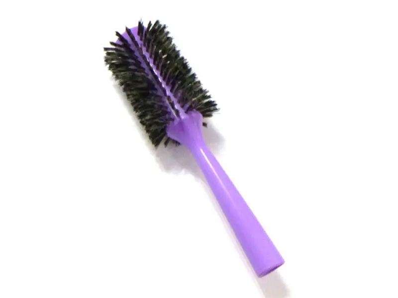 Runde bunte Haarstyling-Haarbürste aus Nylon und Wildschweinborsten