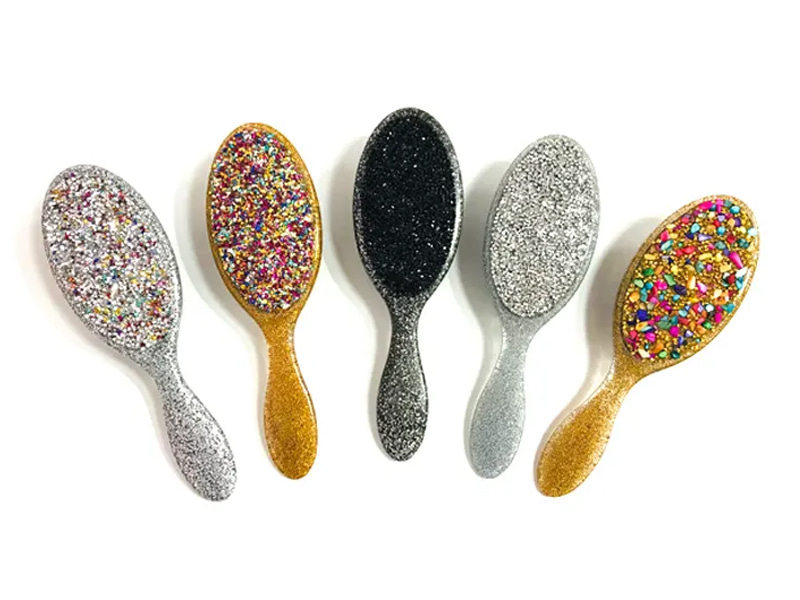 Jewelry Bling ovale Haarbürste aus Kunststoff mit Griff
