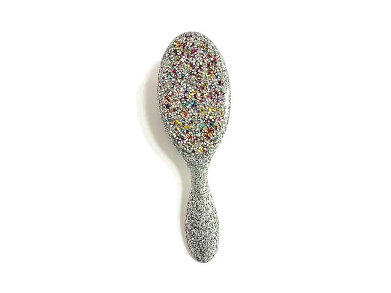 Jewelry Bling ovale Haarbürste aus Kunststoff mit Griff